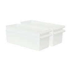 KAZT 把手收納盒 中, 白色, 4個