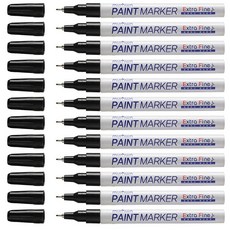 文化 筆尖 油漆筆 黑色 1mm, 1色, 12個