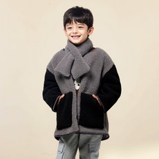 OWLEY BARN 孩童絨毛圍巾外套