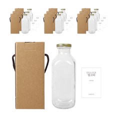 方形奶茶玻璃瓶 500ml+金蓋+貼紙 N2S+包裝盒, 10組