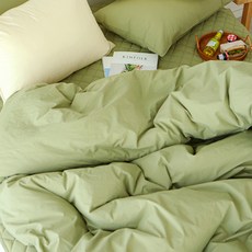 베이직톤 국내산 클래식 양면 바이오워싱 고밀도 80수 이불커버, 네츄럴카키