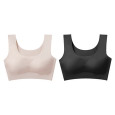 티앤쿠키 여성용 심플핏 노와이어 심리스 브라 2종 세트 DT0009