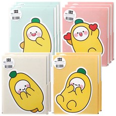 POPO FANCY Lululala形狀信紙 2種*3入+2種*2入組, 薄荷、粉紅色、象牙色、黃色, 1組