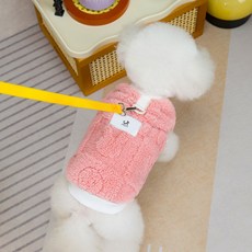 DING DONG PET 寵物胸背帶毛衣刷毛T恤, 粉紅色, 1個
