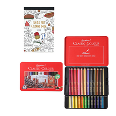 TUKOBI 藝術著色本 甜點明信片本 隨機出貨 + Giorgione 三角油性色鉛筆 48色組, 東亞PMS, 東亞PMS