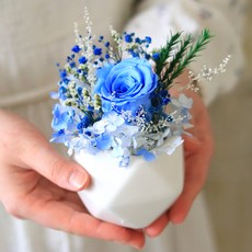 ScentBasket 人造單枝玫瑰永生花中心擺飾, 天藍色