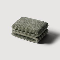 JAJU 棉質洗臉毛巾 40 x 80 cm 2件組, 卡其色條紋, 1套