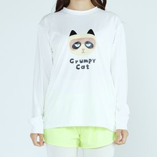 soleil 女款寬鬆版酷貓長袖 + 高腰層次感水上緊身褲 + 短褲防曬衣套裝