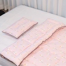 ahtty blanc 孩童用棉質薄被+一體式枕頭組, 雛菊款