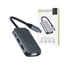 Coms 筆記型電腦 Type-C 多功能擴充座 4K HDMI VGA USB 3.0 PD 2.0, HA008
