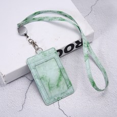 Myomyami 粉彩大理石紋員工證件套 + 掛繩組 MMM4089, 綠色, 1套