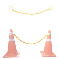 彩色交通錐鏈條掛架 黃色, 2個