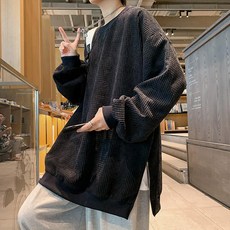 DM 남성용 스트릿 와플 스웨트 셔츠