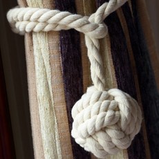 日常勺子繩窗簾裝飾 70 cm, 軟象牙, 2個