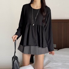 Borimom馬芬皺褶A字孕婦上衣 a59