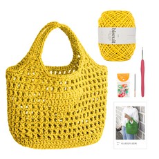 Yarna 三角針織網袋DIY套組, 05黃色, 1組