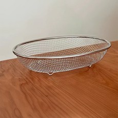 마켓피오 주방 스테인레스 타원형 철제 바구니 타입2, 1개