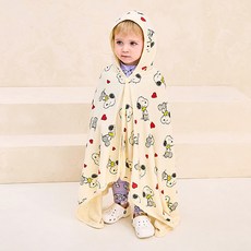 milkmile 花生漫畫 史努比 糊塗塌客 海灘巾 120 x 65 cm, 1個, 象牙白