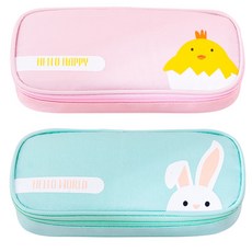 O-ON Hello 角色鉛筆盒2件組, 小雞 + 兔子, 1套
