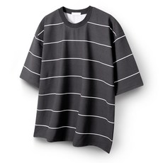 해리슨 남성용 스트라이프 오버핏 단가라 반팔 티셔츠 HA-1006 WOD1028