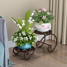 花盆收納架 2 層, 棕色