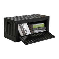 lifist 翻蓋折疊折疊盒寬型 45L, 黑色, 1個