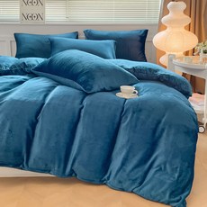 LoveCity 寢城之戀 超保暖抗寒超細法蘭絨 被套床包組(素色淺藍色/加大6尺)