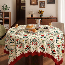 델리리움 아메리칸 레트로 원형 고급 식탁보, type 2, 1개, 120 x 160 cm