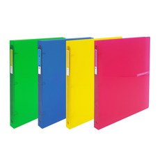 生態藍雲透明彩色芯片 O 型圈活頁夾 3 孔 A4 2cm, 隨機發貨, 4個