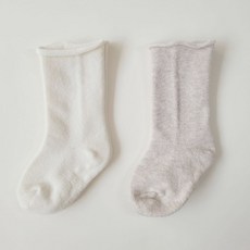 키즈퓨처 유아용 무압박 돌돌이 아띠 중목양말 2켤레 세트