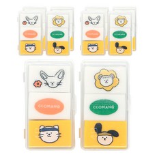 Pinkfoot Ccomang盒裝橡皮擦組2款 各5入, 橘色+綠色, 1組