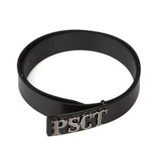 PERSIANCAT 男用Logo皮帶, 鍍鉻黑, 1個