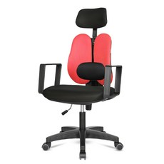 체어포커스 터디 고급 요추헤더형 4각팔 블랙바디 메쉬의자 TD28, 블랙 + 레드