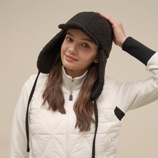 TECH SKIN 羊羔毛刷毛耳罩高爾夫球帽, 黑色, 1個