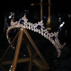 Lunaglam 小花造型婚禮新娘皇冠 WC445, 1個, 藍色