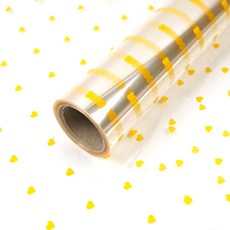 코코플러스 투명하트 OPP롤 포장지, 옐로우, 1개
