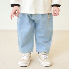 mollimelli 童款Blanc Westie牛仔寬褲