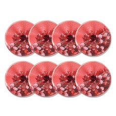 珍珠方晶鋯石寶石亮點鈕扣 Acacia 15mm, 8個, 紅色