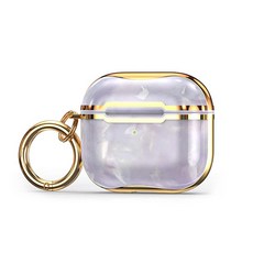 일렉토 Apple AirPods 3代 珍珠母貝 鑰匙圈 保護殼, 薰衣草金, A3MOPC-LVG, 1個