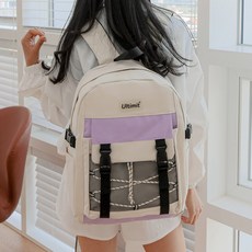 FROMHEAVEN 男女通用米特伊扣環束繩後背包 P713, 象牙白