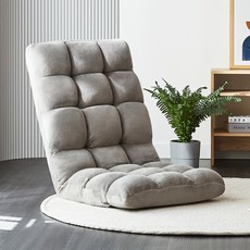 블루밍홈 하이파스텔 접이형 패브릭 좌식의자, 그레이, 1개