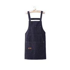 時尚素色牛仔大口袋圍裙 元寶兜 藍色 1入, 耐磨好洗，工作舒適