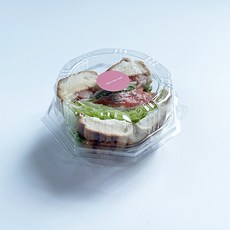 八角漢堡一次性盒子+貼紙 淡粉色組, 餐盒 + 貼紙, 20套