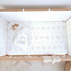 아이레빗 유아용 아이스론 양면 쿨매트 슈퍼퀸 고정끈, 화이트토끼, 1개