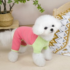 PASTEL PET 狗狗撞色連身衣, 粉紅色, 1個