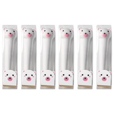 軟Q舒壓中性筆, 白熊, 6個