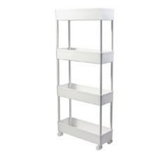 Minsung Company 可移動間隙存儲超薄擱板 4 步, 白色的, 1個