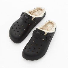 CARET 毛絨內襯打孔洞洞拖鞋, 黑色, 230