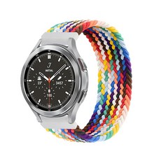 SPACE SHIELD Galaxy Watch 編織單圈尼龍錶帶 L 20mm, 彩虹