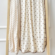 Spazio L Baby 嬰幼兒用雙面超細纖維壓花毛毯, 02 粉紅愛心